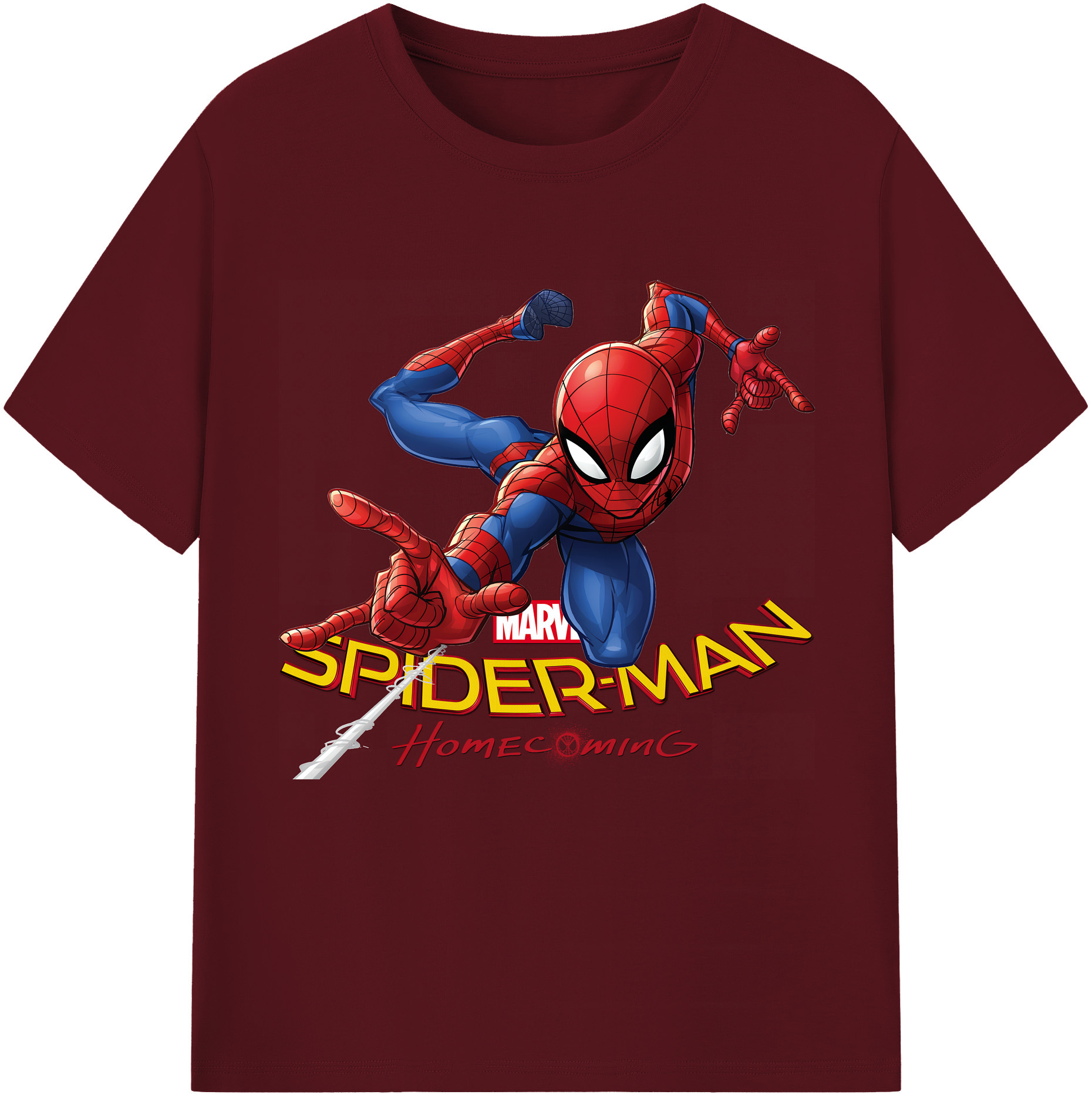 （画像用） Spider Man スパイダーマン 綿100％半袖Tシャツ（フロントプリント）